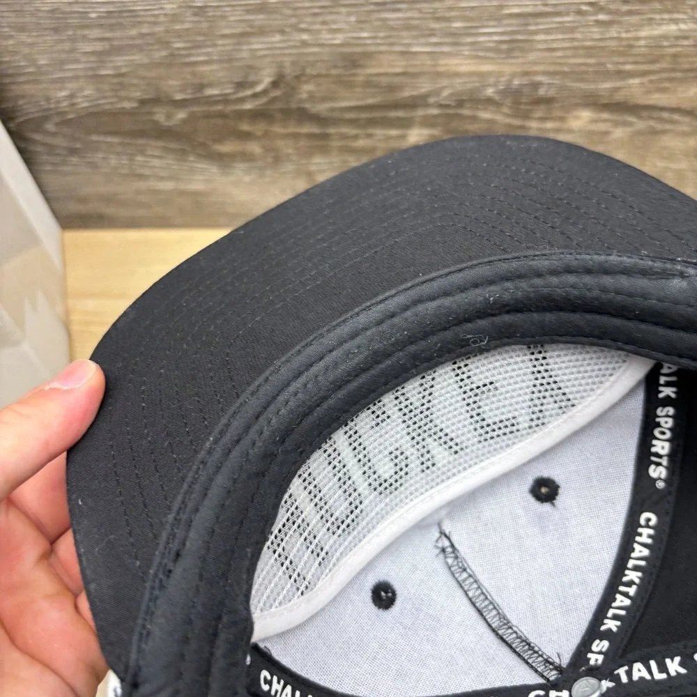 ChalkTalk Sports Hat Cap Snap Back Youth Black Ice Hockey Rope Performance Boys